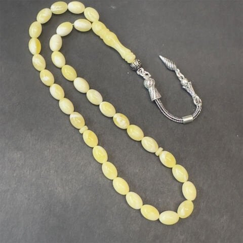 Akça Kaliningrad Damla Kehribar Badem Tespih 5,5*8 (mm)-1