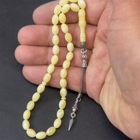 Akça Kaliningrad Damla Kehribar Badem Tespih 5,5*8 (mm)-1