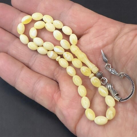 Akça Kaliningrad Damla Kehribar Badem Tespih 5,5*8 (mm)-1