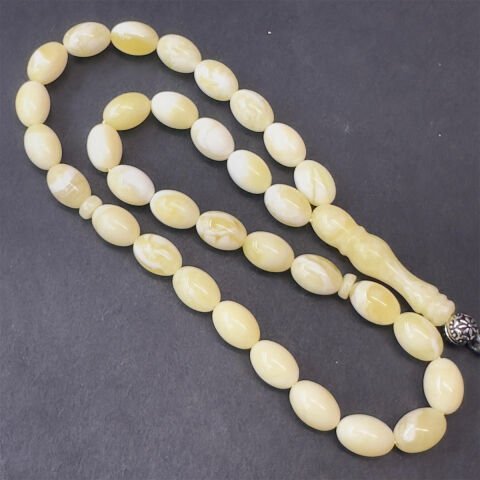 Akça Kaliningrad Damla Kehribar Badem Tespih 5,5*8 (mm)-1