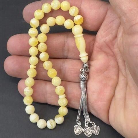 Akça Kaliningrad Damla Kehribar Küre Tespih 7 (mm)-1