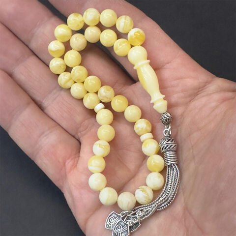 Akça Kaliningrad Damla Kehribar Küre Tespih 7 (mm)-1