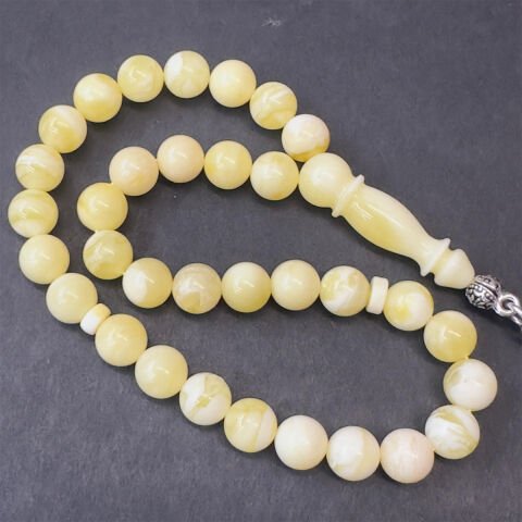 Akça Kaliningrad Damla Kehribar Küre Tespih 7 (mm)-1