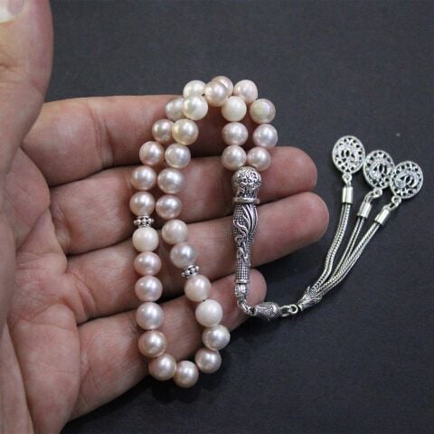 Pembe Gerçek İnci Tespih