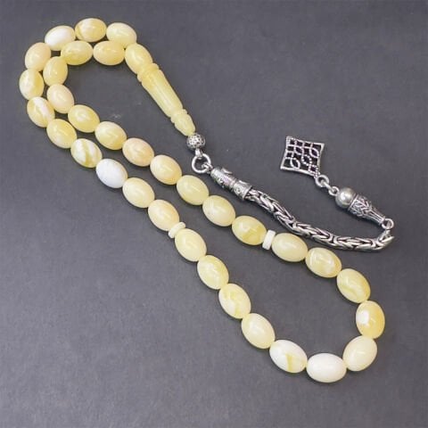 Akça Kaliningrad Damla Kehribar Badem Tespih 6*8 (mm)