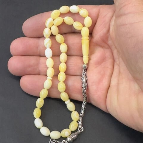 Akça Kaliningrad Damla Kehribar Badem Tespih 6*8 (mm)