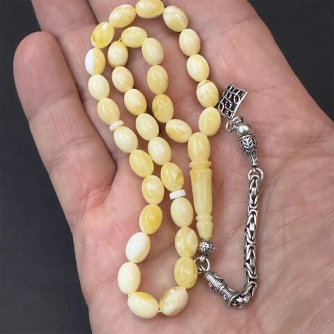 Akça Kaliningrad Damla Kehribar Badem Tespih 6*8 (mm)