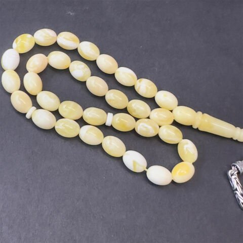 Akça Kaliningrad Damla Kehribar Badem Tespih 6*8 (mm)