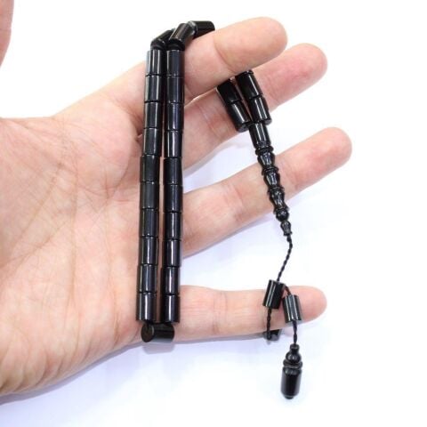 Sistemli Kesme Oltu Taşı Tespih 7*10 (mm)