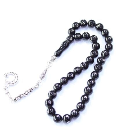 12 li İşleme Oltu Taşı Tespih 7 (mm)