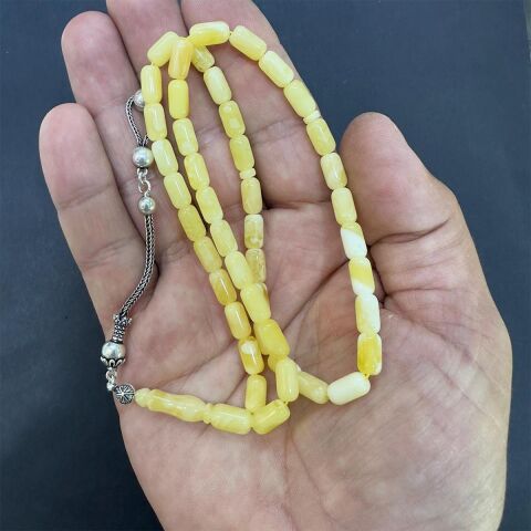 45 li Akça Kaliningrad Damla Kehribar Kapsül Tespih 5*9 (mm)