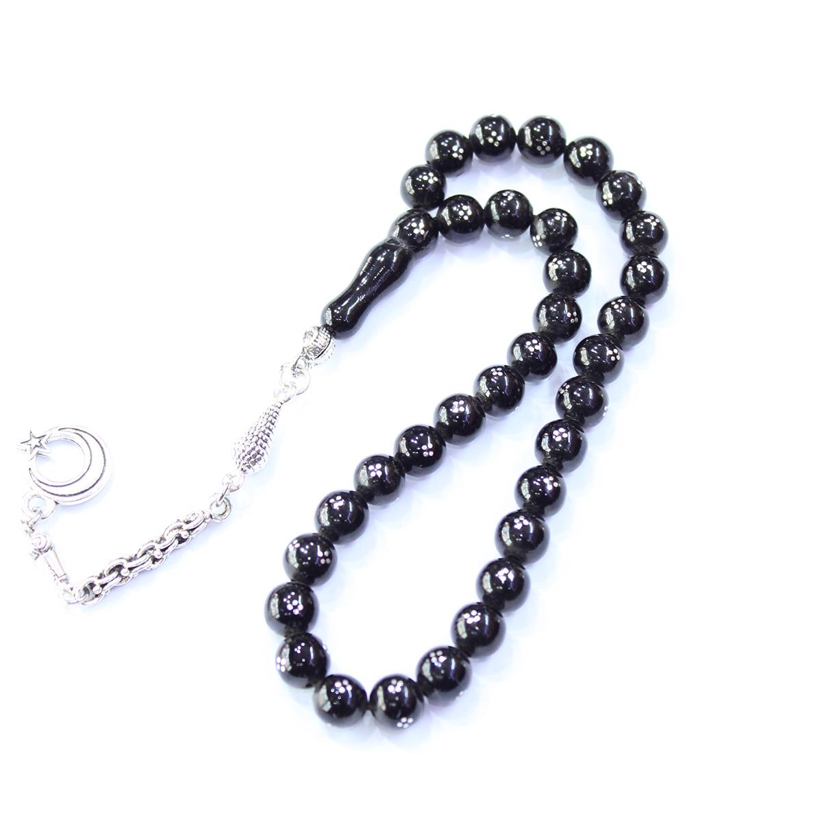 12 li İşleme Oltu Taşı Tespih 7,5 (mm)