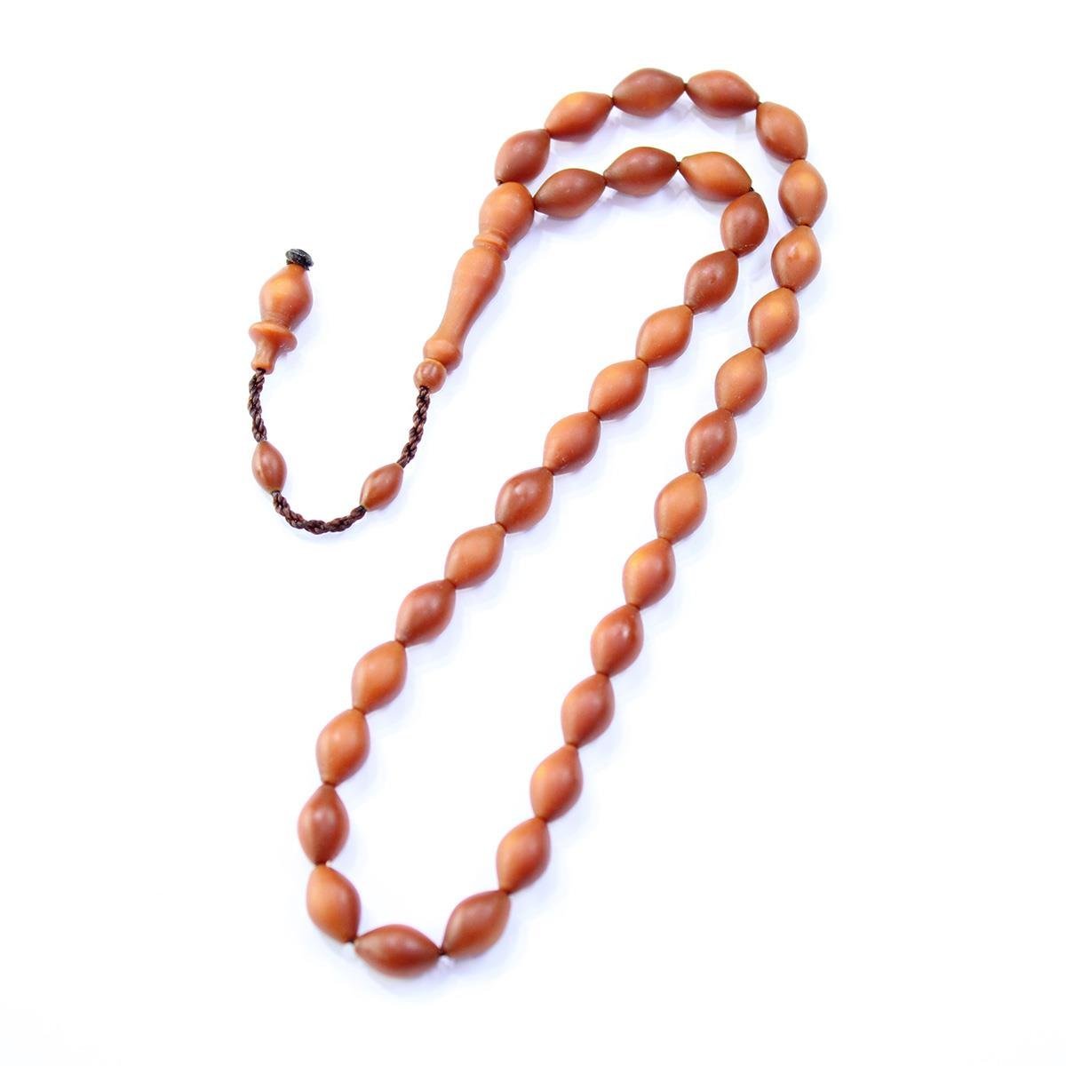 Turuncu Yerli Fiber Tespih Beyzi Kesim 7*11 (mm)