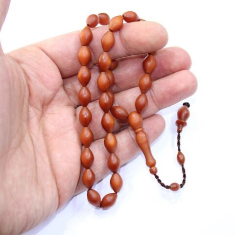 Turuncu Yerli Fiber Tespih Beyzi Kesim 7*11 (mm)