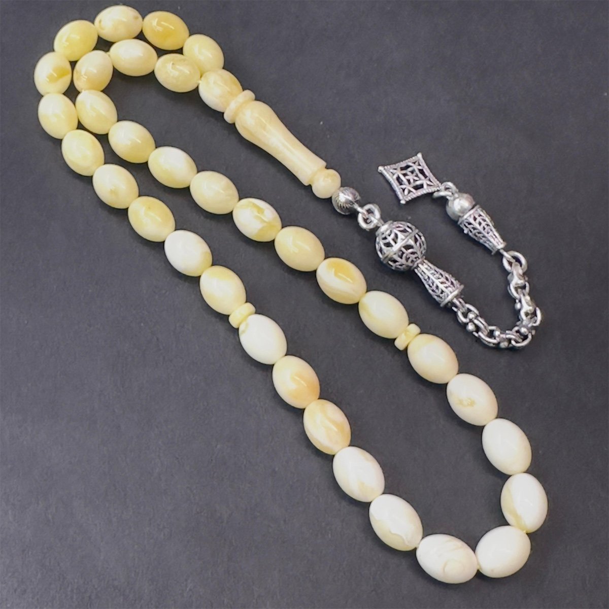 Akça Kaliningrad Damla Kehribar Badem Tespih 6,5*8,5 (mm)