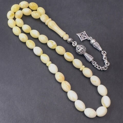 Akça Kaliningrad Damla Kehribar Badem Tespih 6,5*8,5 (mm)