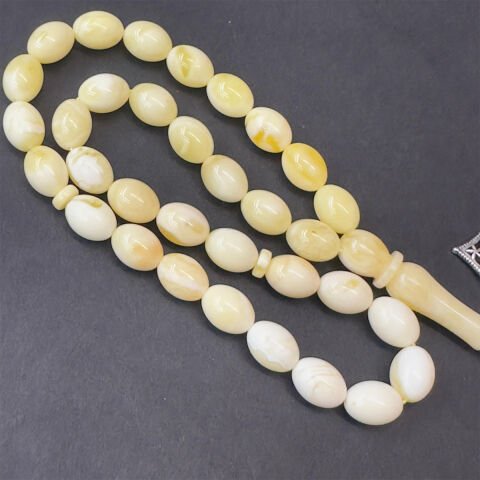 Akça Kaliningrad Damla Kehribar Badem Tespih 6,5*8,5 (mm)