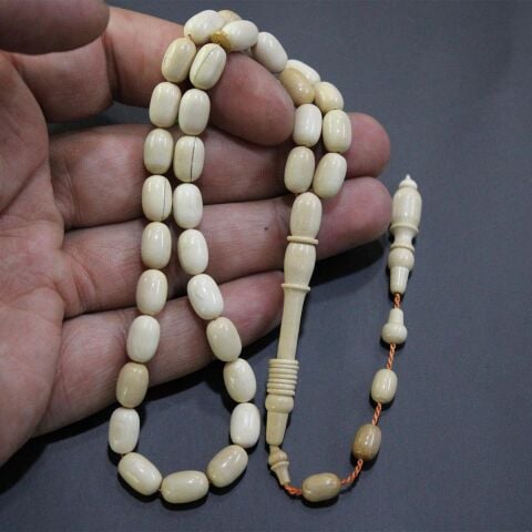 Yerli Atölye İşçiliği Mamut Dişi Tespih 6,5*9,5 (mm)