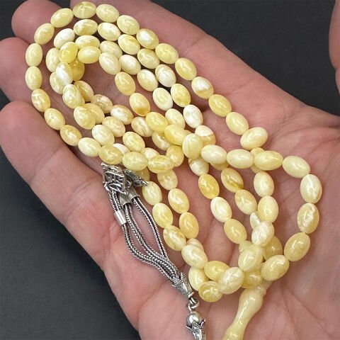 99 luk Akça Kaliningrad Damla Kehribar Tespih 5,5*8 (mm)