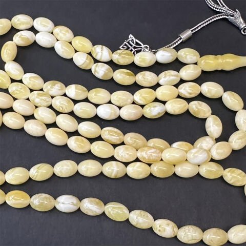 99 luk Akça Kaliningrad Damla Kehribar Tespih 5,5*8 (mm)