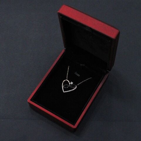 Kalp & Sonsuzluk Motifli Rose Hayalet Kolye