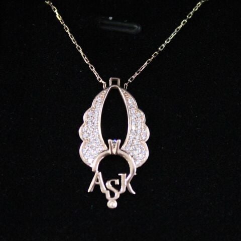 Aşk Melek Kanatlı Rose Hayalet Kolye
