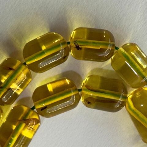 Haşere Fosilli Kaliningrad Damla Kehribar Tespih 7,5*9,5 (mm)