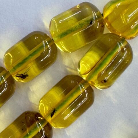 Haşere Fosilli Kaliningrad Damla Kehribar Tespih 7,5*9,5 (mm)