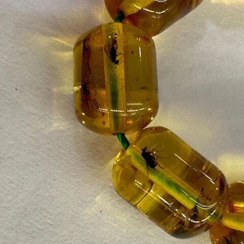 Haşere Fosilli Kaliningrad Damla Kehribar Tespih 7,5*9,5 (mm)