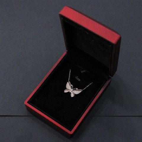 Melek Figurlü Rose Hayalet Kolye