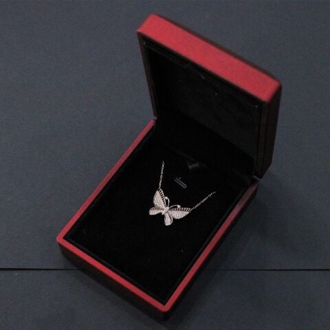 Melek Figurlü Rose Hayalet Kolye