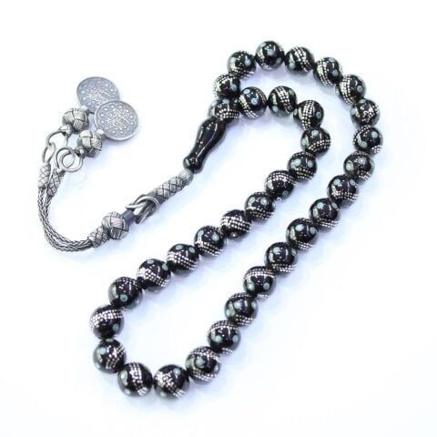 Firuze Üçlü Sarmal Oltu Taşı Tespih 10,5 (mm)