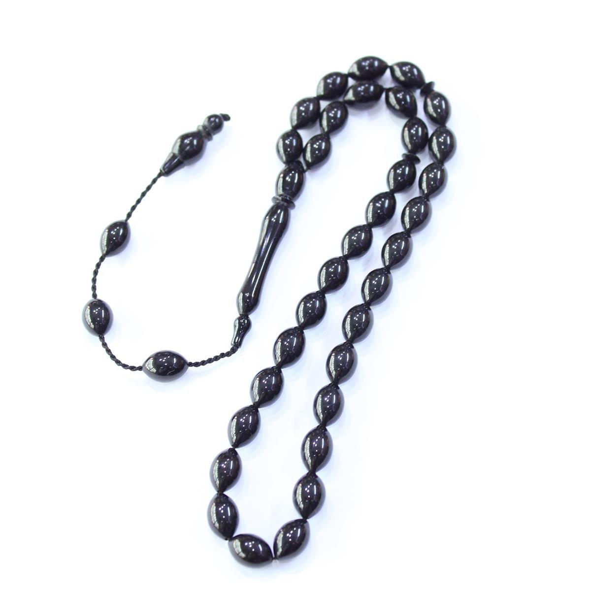 Sistem Püsküllü Oltu Taşı Tespih 7*11 (mm)