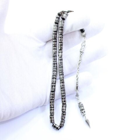 Kesme İşlemeli Oltu Taşı Tespih 5*8,5 (mm)