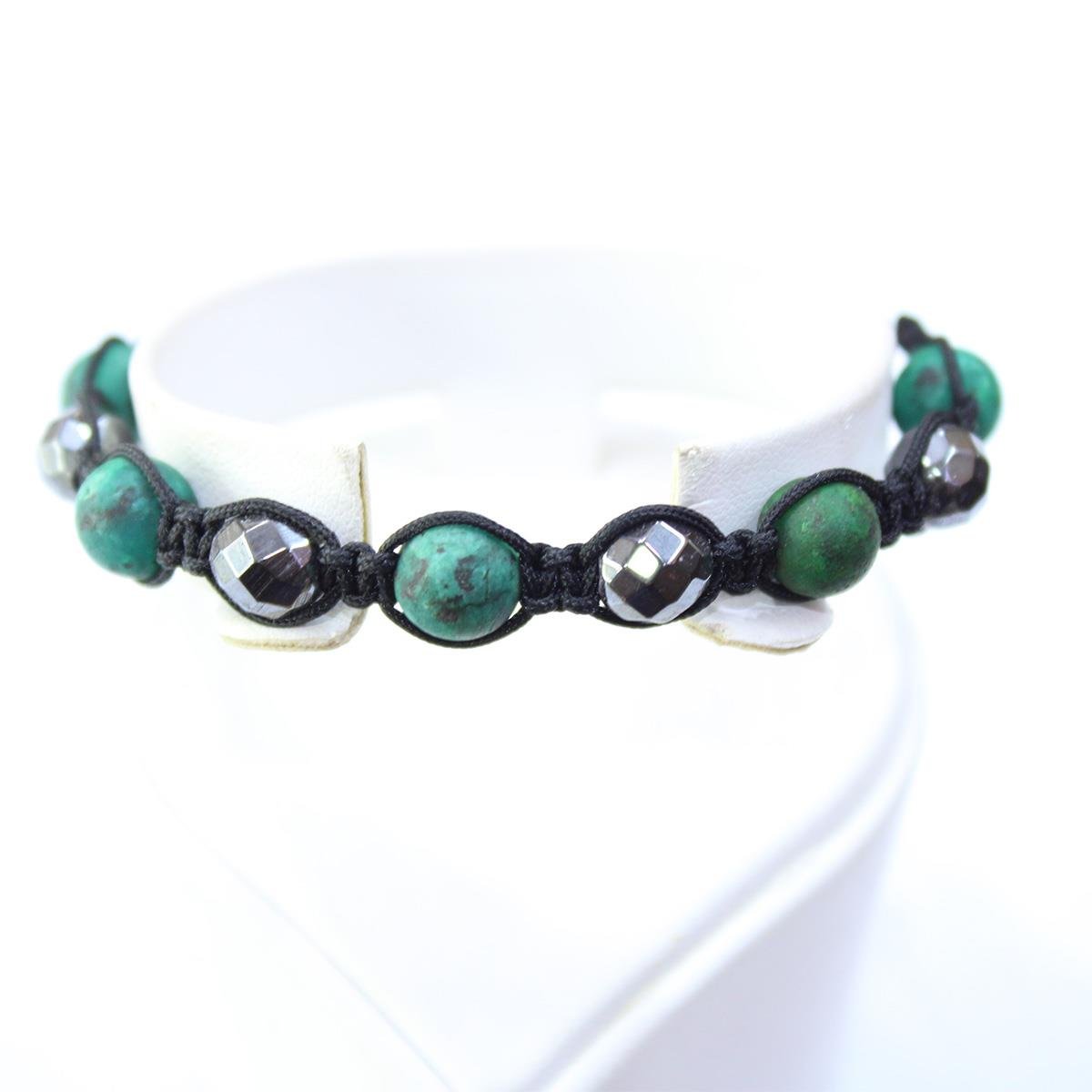 Yeşil Taşlı Makrome Bileklik