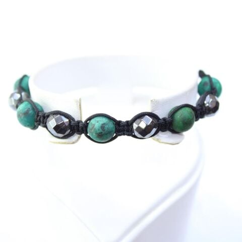 Yeşil Taşlı Makrome Bileklik