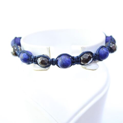 Lacivert Taşlı Makrome Bileklik