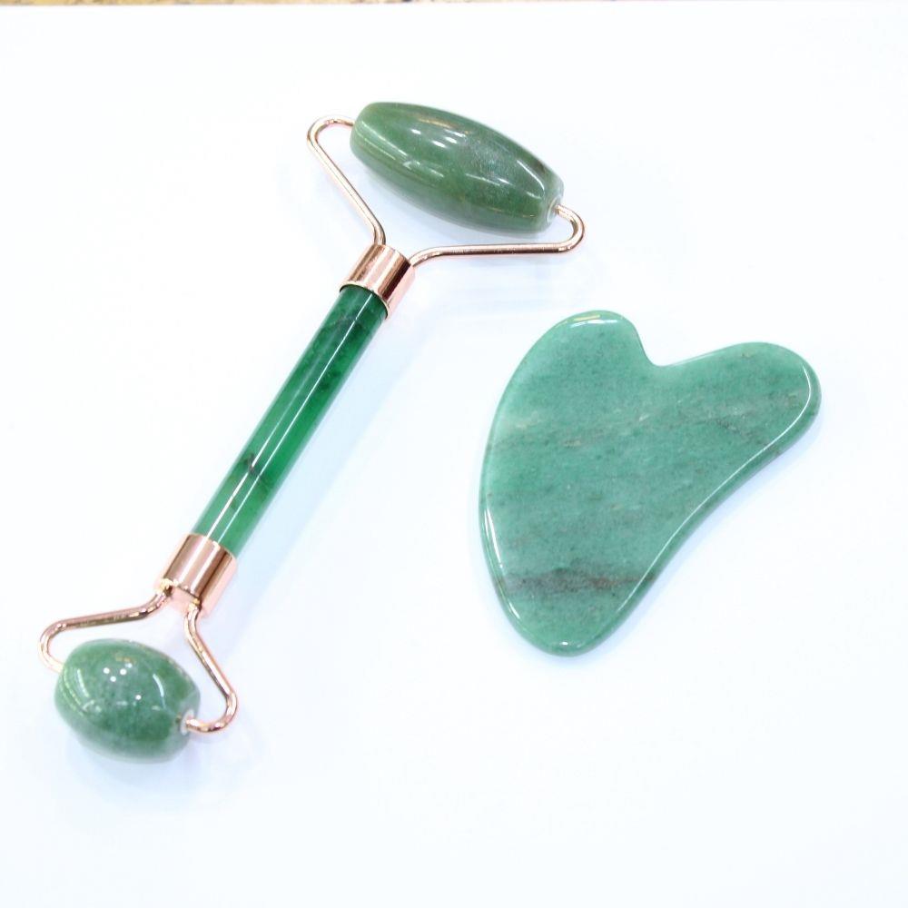 Aventurin Gua Sha & Roller Set