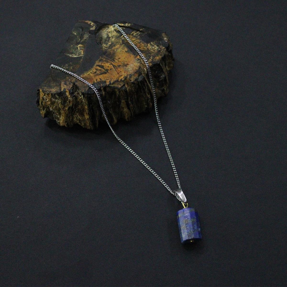 Lapis Lazuli Doğal Taş Slindir Kolye