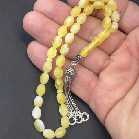 N.N Kaliningrad Damla Kehribar Tespih 6*8 (mm)-1