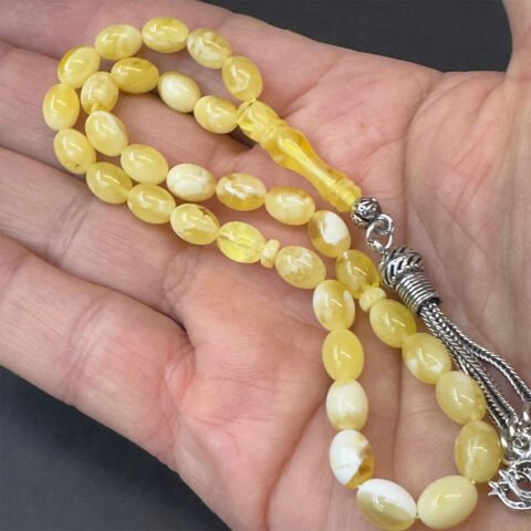 N.N Kaliningrad Damla Kehribar Tespih 6*8 (mm)-1