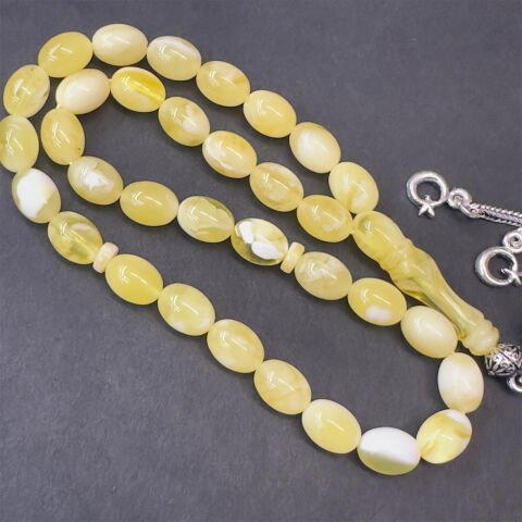 N.N Kaliningrad Damla Kehribar Tespih 6*8 (mm)-1