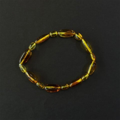 Haşere Fosilli Kaliningrad Damla Kehribar Bileklik