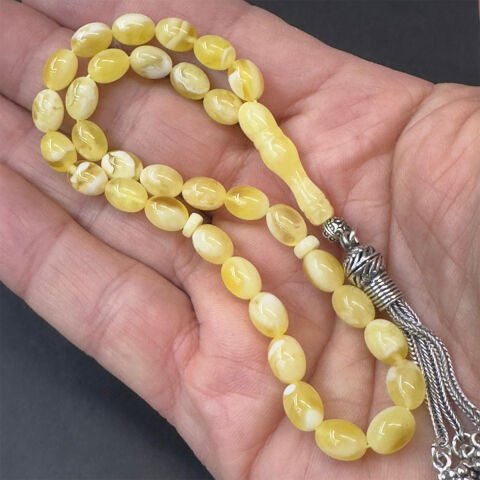 N.N Kaliningrad Damla Kehribar Tespih 6*8 (mm)-2