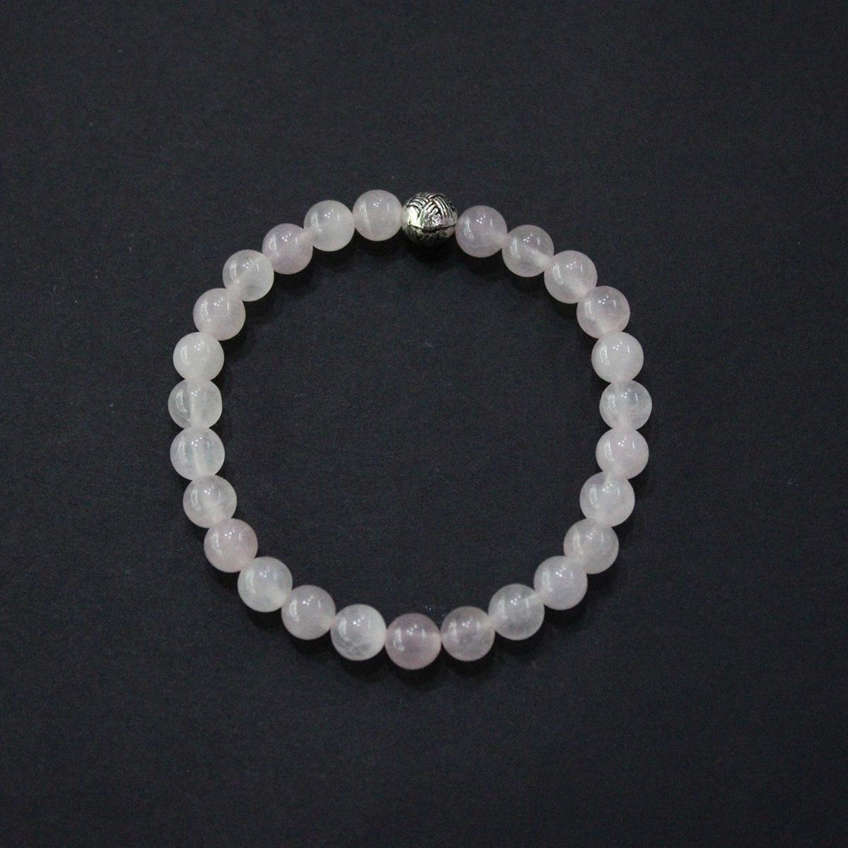 Pembe Kuvars Doğal Taş Bileklik 6 (mm)