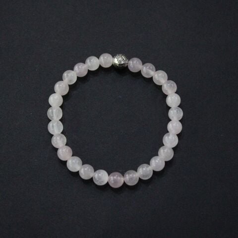 Pembe Kuvars Doğal Taş Bileklik 6 (mm)