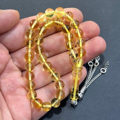 Şeffaf Litvanya Damla Kehribar Tespih 7,5 (mm)