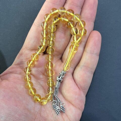 Şeffaf Litvanya Damla Kehribar Tespih 7,5 (mm)