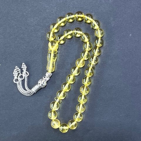 Şeffaf Litvanya Damla Kehribar Tespih 7.5 (mm)