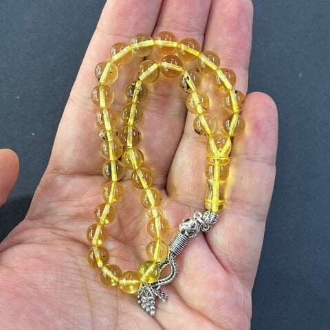 Şeffaf Litvanya Damla Kehribar Tespih 7.5 (mm)